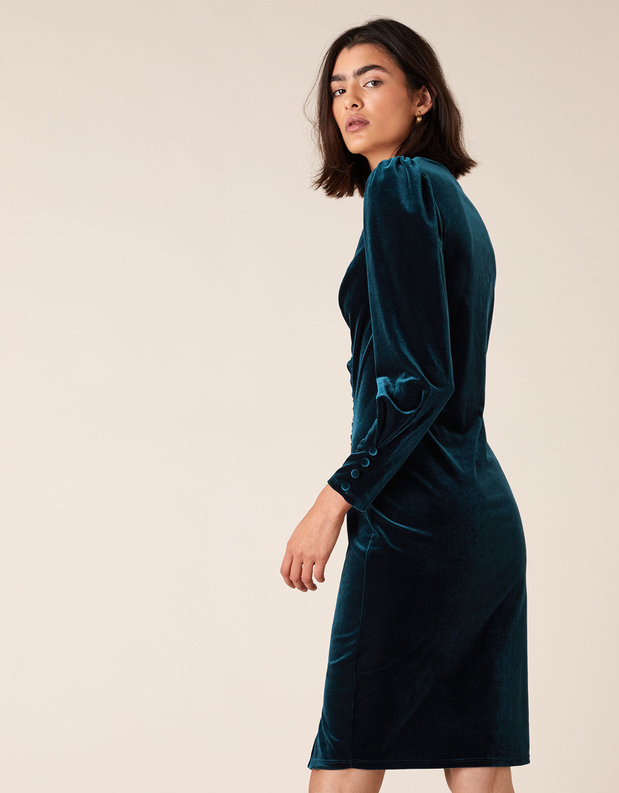 Monsoon teal velvet dress top