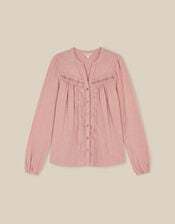Jen Lace Jersey Blouse, Pink (BLUSH), large