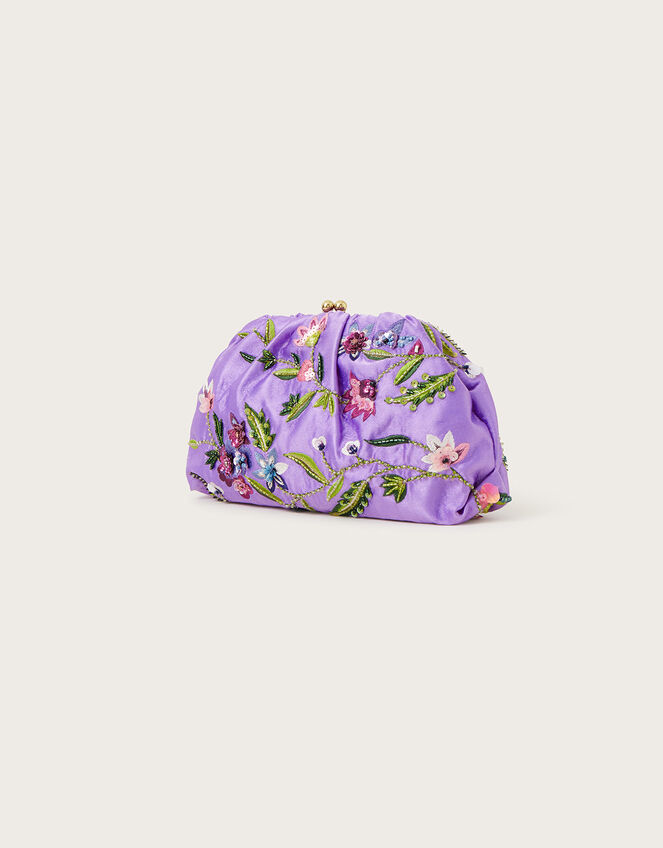 3D Floral Clasp Clutch Bag, , large