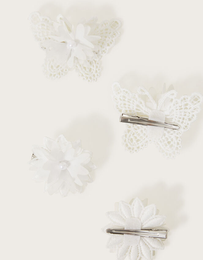 Lacey Pom-Pom Bridesmaid Clips 4 Pack, , large