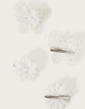 Lacey Pom-Pom Bridesmaid Clips 4 Pack, , large