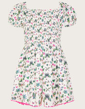 Dragonfly Shirred Playsuit , Green (GREEN), large