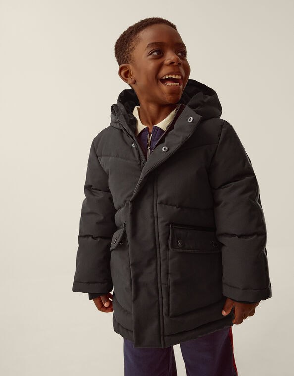 Water-Resistant Puffer Jacket, Black (BLACK), large