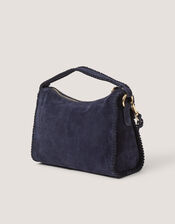 Della Suede Handbag, Blue (NAVY), large