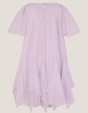 Nessa Sparkle Collar Waterfall Dress, Purple (LILAC), large