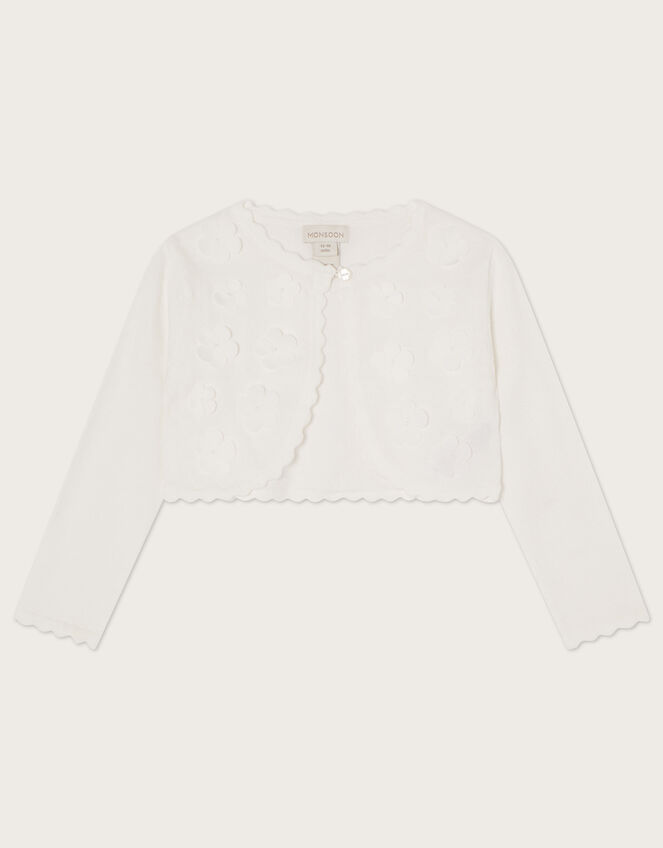 3D Petal Cardigan, Ivory (IVORY), large