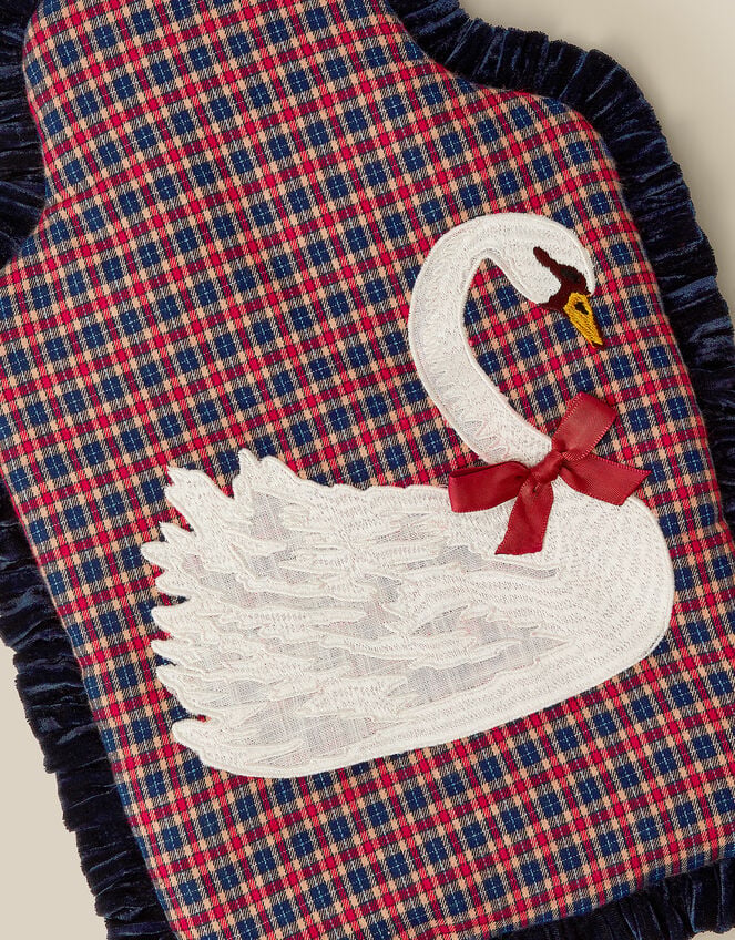 Swan Tartan Hot Water Bottle Cover, , large