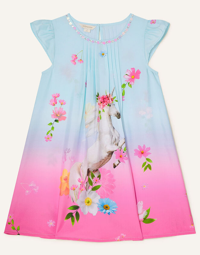 Unicorn Ombre Dress, Blue (TURQUOISE), large