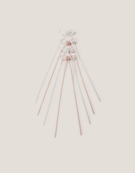 4-Pack Rose Bow Hair Clips, , large