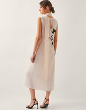 Ari Floral Embellished Midi Dress, Cream (CREAM), large