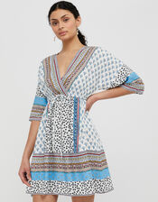 Dahlia Printed Kaftan in LENZING™ ECOVERO™ , Ivory (IVORY), large