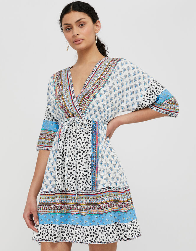 Dahlia Printed Kaftan in LENZING™ ECOVERO™ , Ivory (IVORY), large
