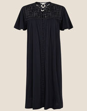 Brooke Lace and Jersey Dress , Black (BLACK), large