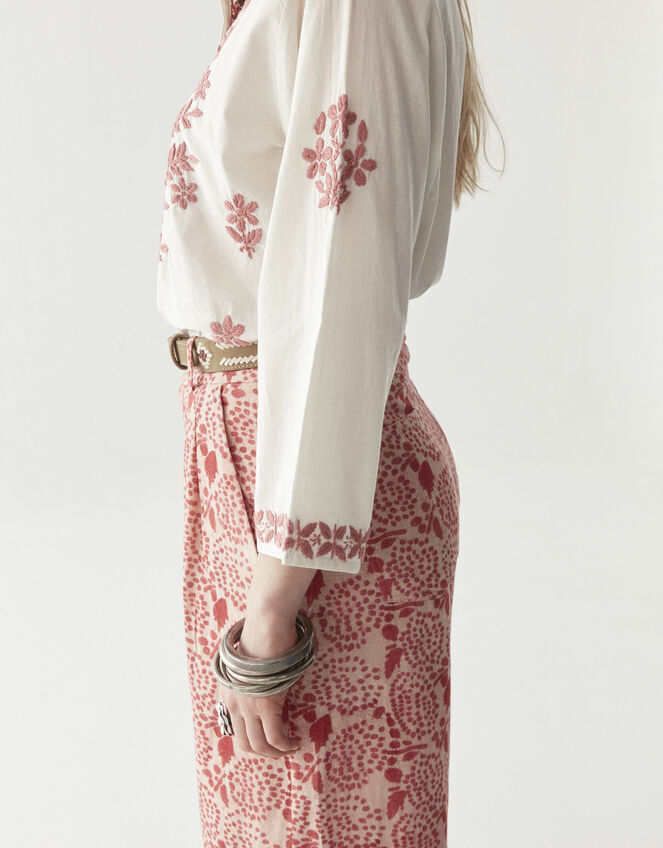 Maison Hotel Shyla Floral Embroidered Blouse, Ivory (IVORY), large