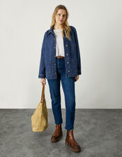 Mindy Denim Longline Jacket, Blue (DENIM BLUE), large