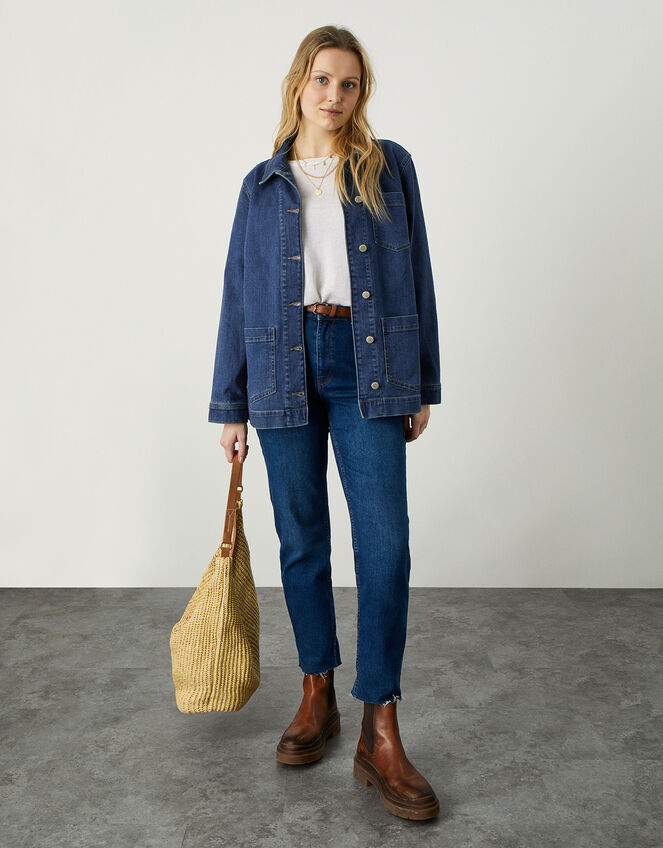Mindy Denim Longline Jacket, Blue (DENIM BLUE), large