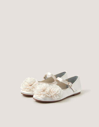 Corsage Mary Jane Ballet Flats, Ivory (IVORY), large