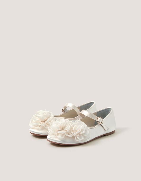 Corsage Mary Jane Ballet Flats, Ivory (IVORY), large