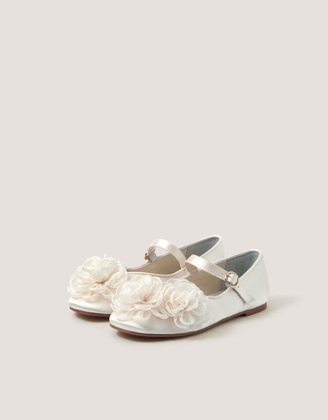 Corsage Mary Jane Ballet Flats, Ivory (IVORY), large