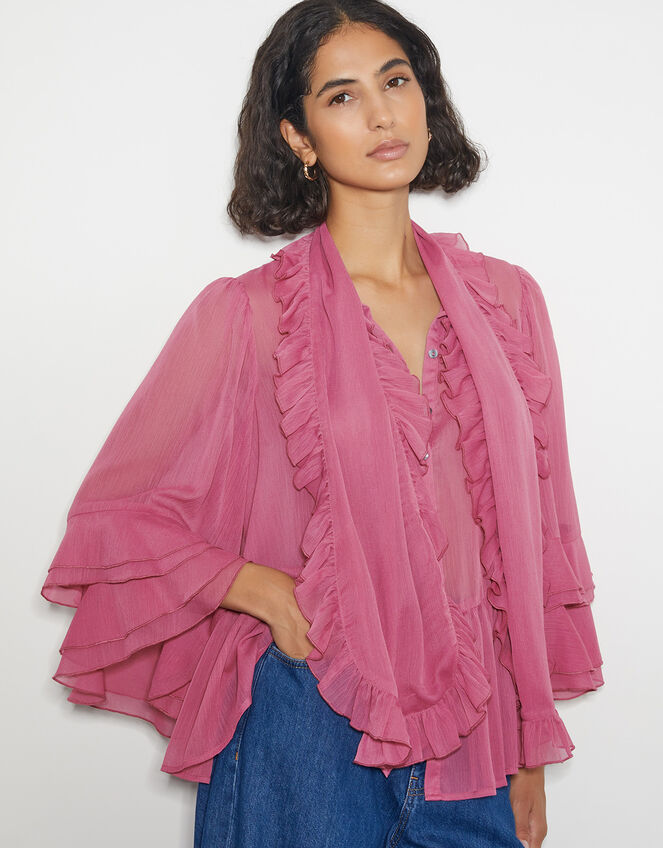Anais Ruffle Blouse, Pink (ROSE), large