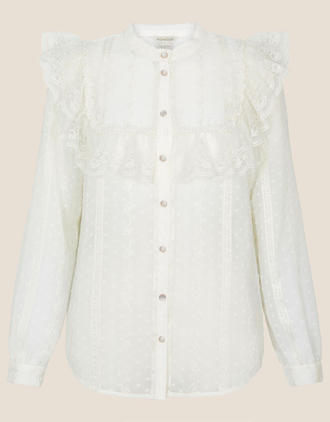 Norah Victoriana Dobby Blouse , Ivory (IVORY), large