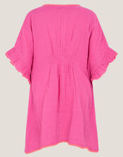 Embroidered Cotton Kaftan, Pink (PINK), large
