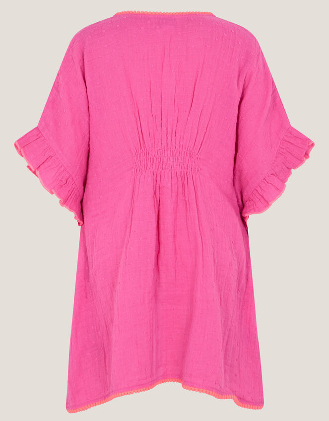 Embroidered Cotton Kaftan, Pink (PINK), large