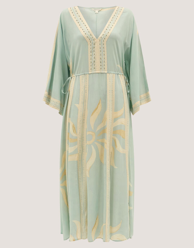 Tashie Sun Print Midi Beach Dress, Blue (AQUA), large