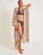 Crochet Stripe Kaftan, Natural (NEUTRAL), large