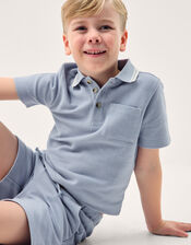 Jersey Polo Shirt & Shorts Set, Blue (BLUE), large
