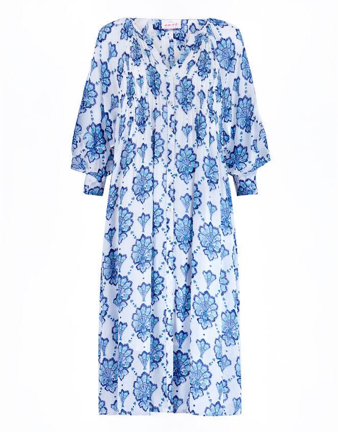 East Nadya Ornate Print Midi Dress, Blue (BLUE), large