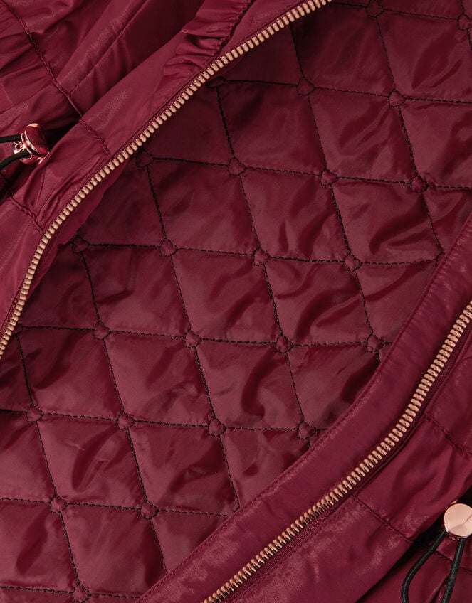 Lightweight Frill Raincoat, Red (BURGUNDY), large