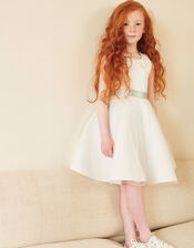 Freya Lace and Scuba Dress , Ivory (IVORY), large