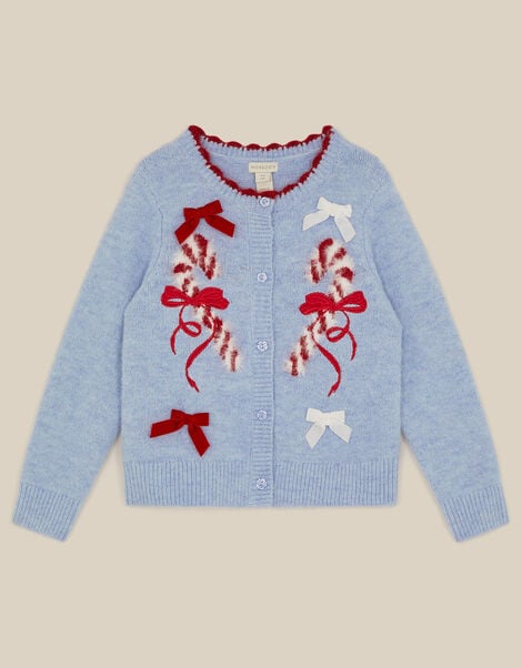 Candy Cane Christmas Cardigan, Blue (BLUE), large