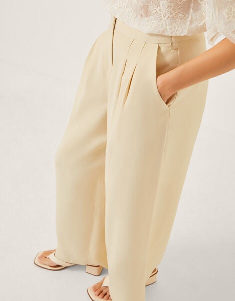 Alba Wide Leg Tailored Trousers, Yellow (YELLOW), large