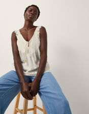 Celia Lace Pintuck Cami Top, Cream (CREAM), large
