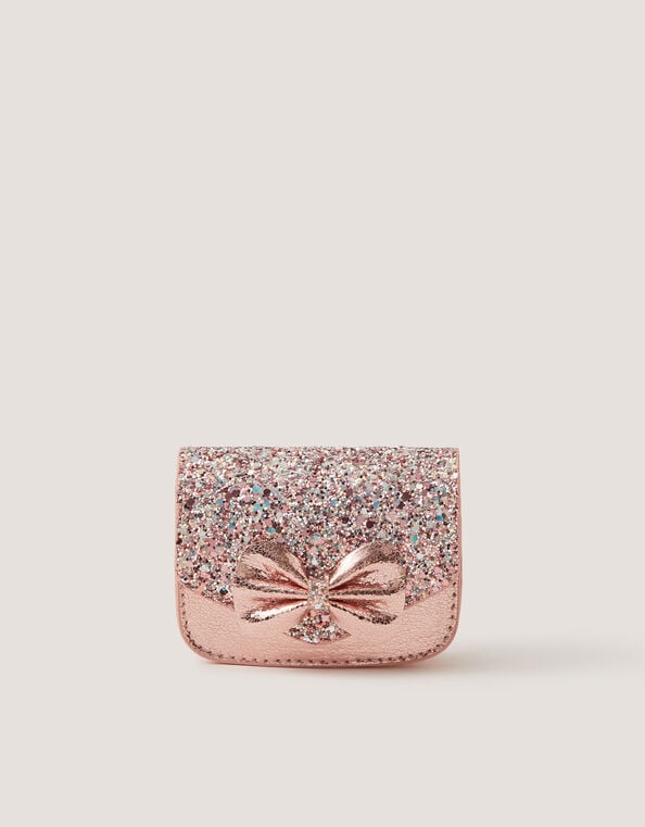Mini Glitter Bow Metallic Bag, , large
