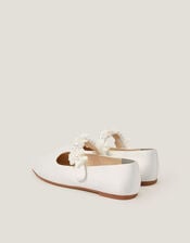 Pearl Flower Ballet Flats, Ivory (IVORY), large