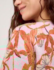 Isabella Floral Print Cardigan, Pink (PINK), large