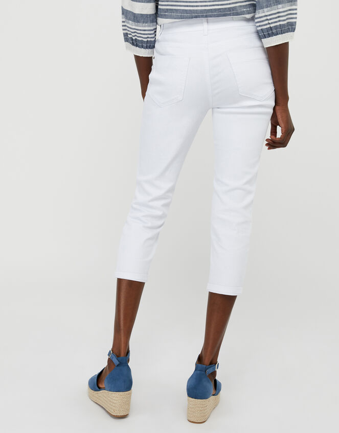 Idabella Cropped Jeans with Organic Cotton, White (WHITE), large