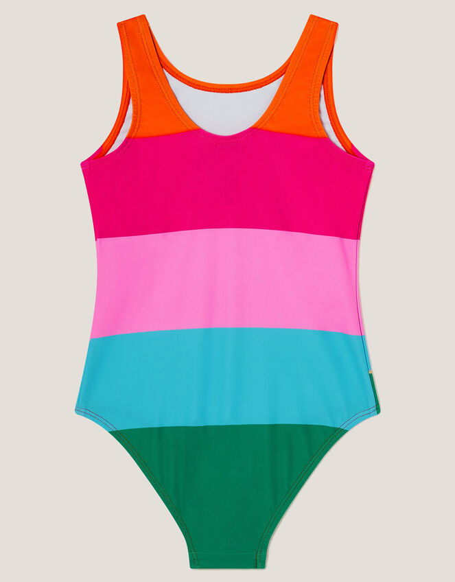 Colourblock Palm Sequin Swimsuit, Pink (PINK), large