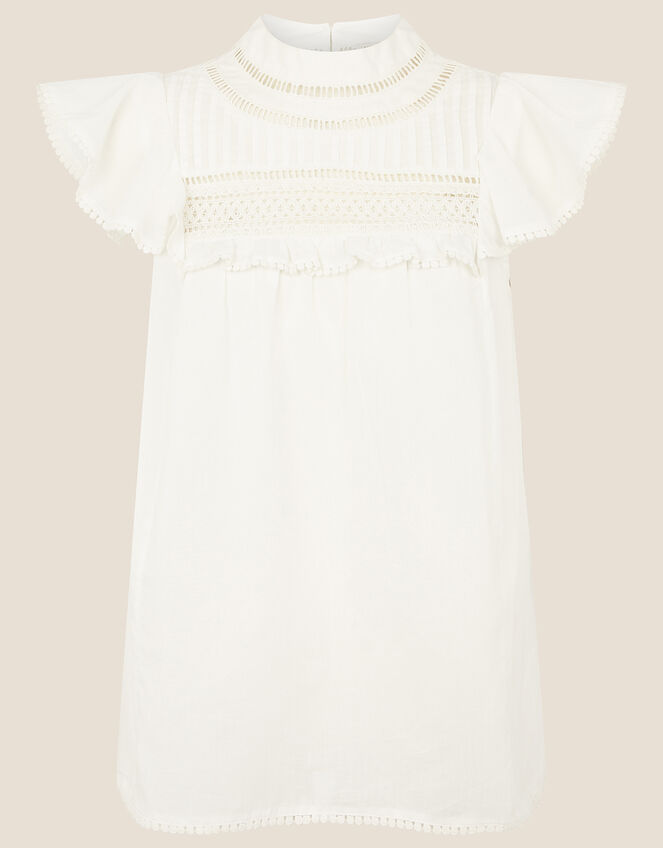 Lace Chest Top in Organic Cotton, Ivory (IVORY), large