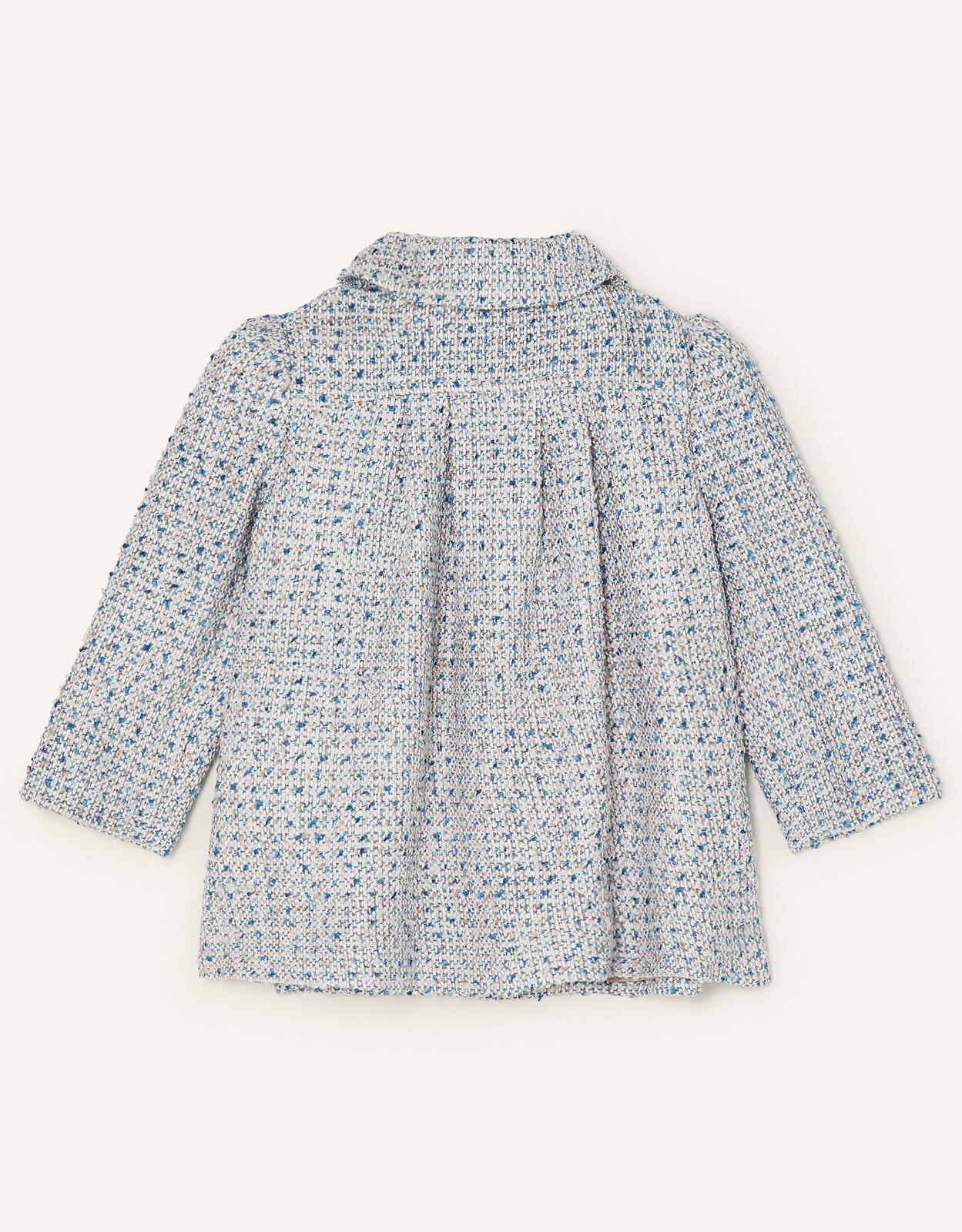 Baby Tweed Coat with Faux Fur Collar Blue