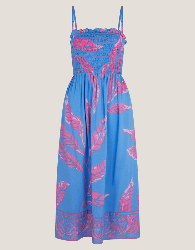 Pamela Palm Print Midi Sundress, Blue (BLUE), large