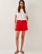 Irina High-Waisted Lace Shorts, Red (RED), large