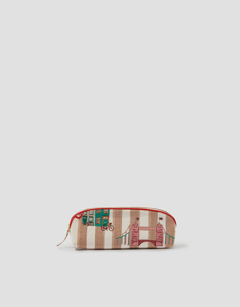 Stripe London Print Pencil Case, , large