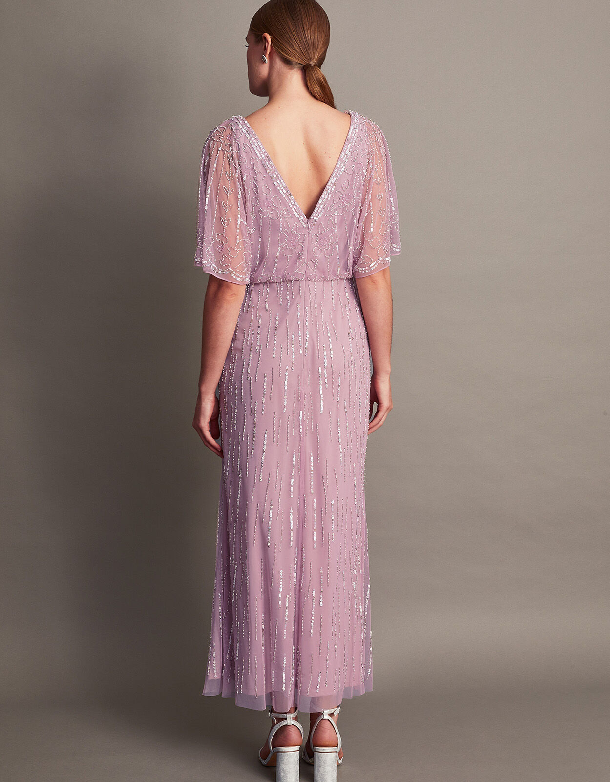 Elizabeth Embellished Shorter Length Maxi Dress Mink