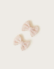 Boucle Pearl Bow Hair Clips Set of Two, , large
