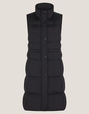 Nelly Long Padded Gilet, Black (BLACK), large