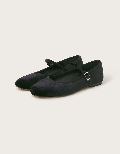 Velvet Ballet Flats, Black (BLACK), large